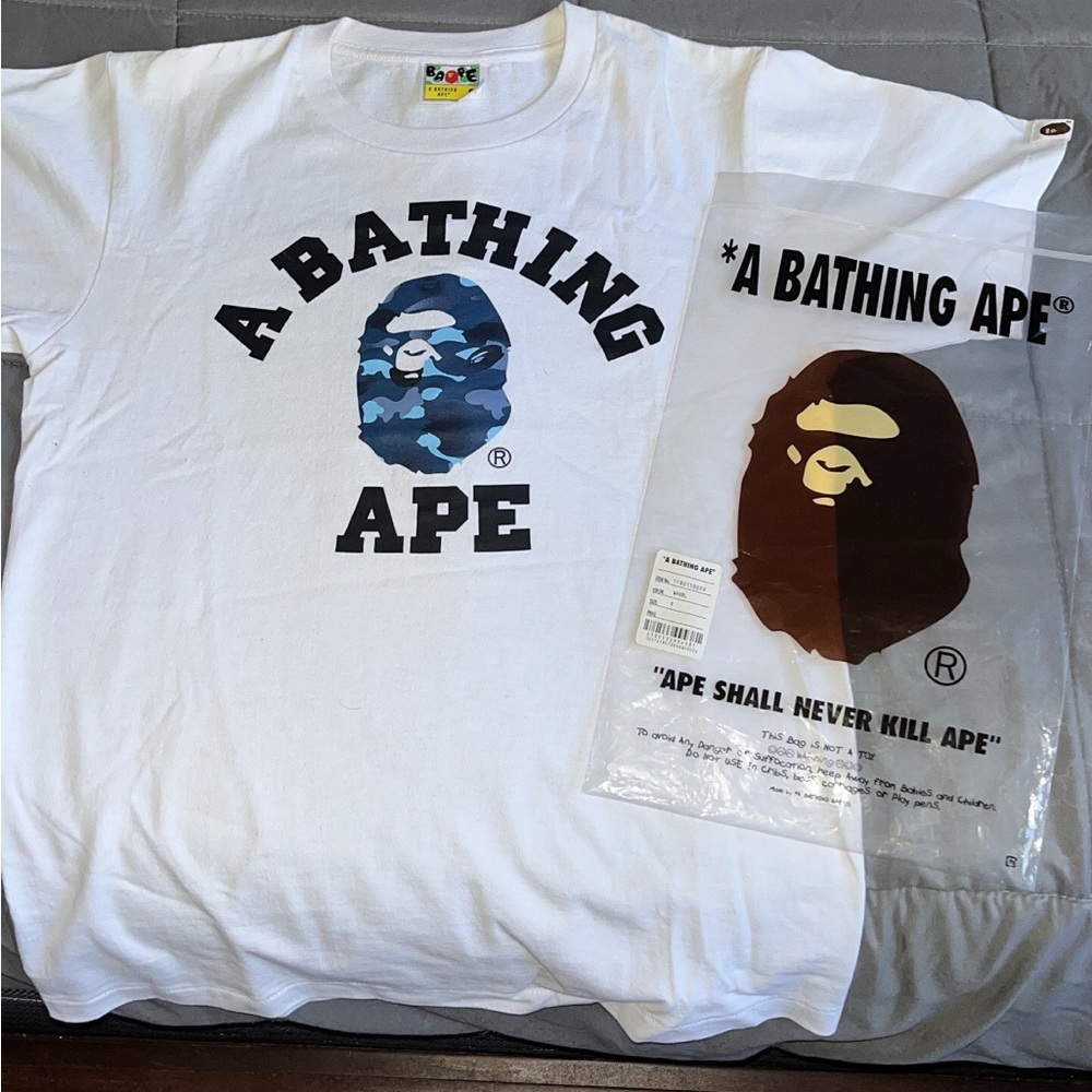 BAPE Color Camo College Tee White/Navy
